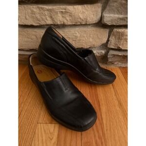 Clarks Unstructured Un.Loop Black Leather Slip On Loafers Women 9.5 M 60930